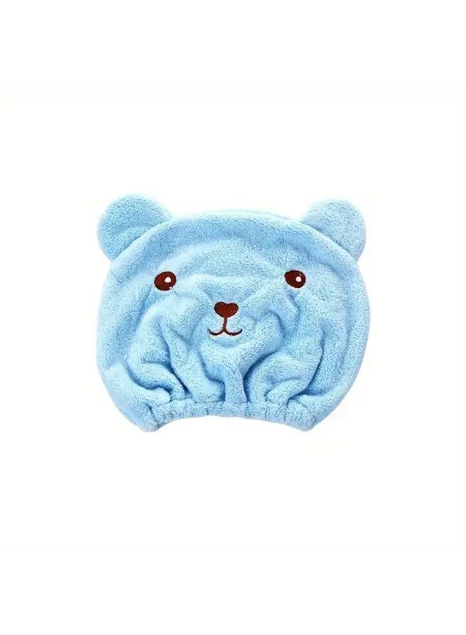 Microfiber Hair Towel Wrap For Women With Cute Bear Ears Design Pink Lightweight Quick Dry For Curly Long Thick Wet Hair After Shower - Image 4