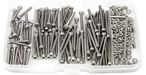 iExcell 200 Pcs M3 x 20/25/30/35 mm Stainless Steel 304 Hex Socket Head Cap Screws Bolts Nuts Assortment Kit - Image 2