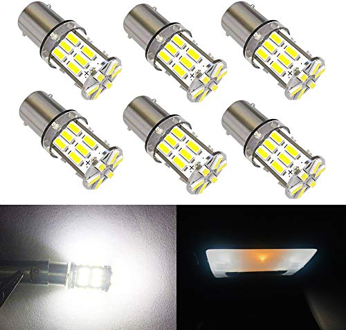 BlyilyB 6-Pack BA9S 3014 30SMD 6000K White BA9 BA9S 53 57 1895 1445 17053 64111 LED Bulbs Side Door Courtesy Lights Cargo Lights Gauge Lights - Image 1