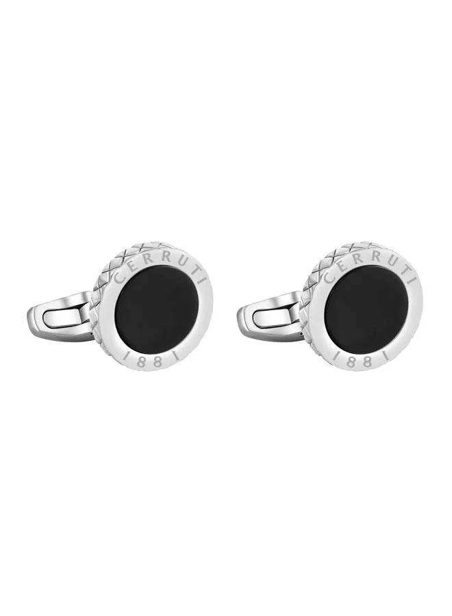 شيروتي 1881 Pietro Stainless Steel Round Cufflinks for Men