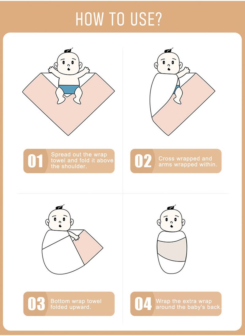 HomarKet Pack Of 3 Baby Swaddle Blanket,New Born Baby Clothes, Large Premium Knit Baby Burp Cloth Muslin Baby Blankets  - Image 5