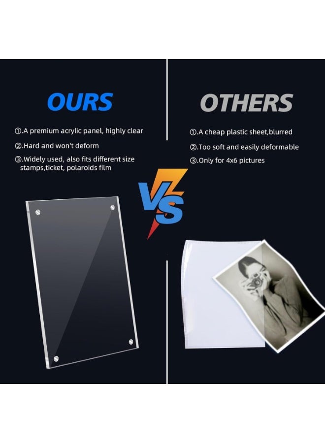 SYOSI 12Pcs Magnetic Picture Frames, 4x6 Clear Acrylic Photo Frames for Fridge and Locker, Desktop Photo Display for Refrigerator, Home, Office, School, Strong Magnetic Backing, Transparent - Image 5