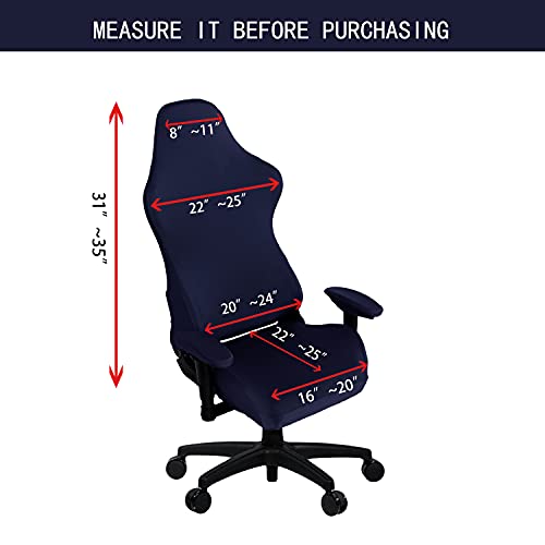 SARAFLORA Gaming Chair Covers Stretch Washable Computer Chairs Slipcovers for Armchair, Swivel Chairs, Computer boss Chair (Navy, X-Large) - Image 2