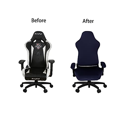 SARAFLORA Gaming Chair Covers Stretch Washable Computer Chairs Slipcovers for Armchair, Swivel Chairs, Computer boss Chair (Navy, X-Large) - Image 5