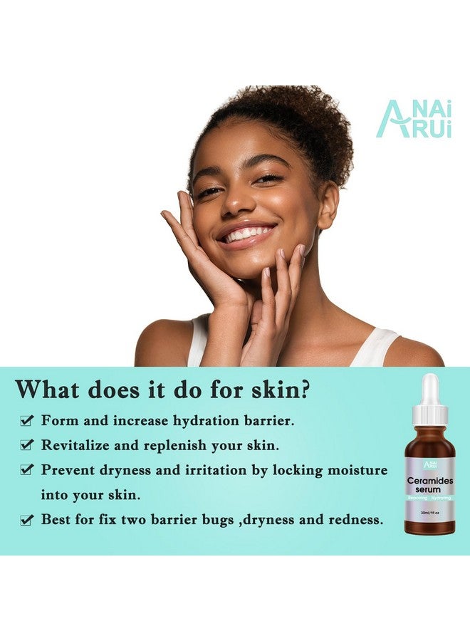 ANAI RUI Ceramide Face Serum With Hyaluronic Acid For Line Erasing Wrinkle Correction Skin Barrier Repair Soothe Cracked And Redness Anti Aging Ceramide Serum 1 Fl.Oz - Image 3