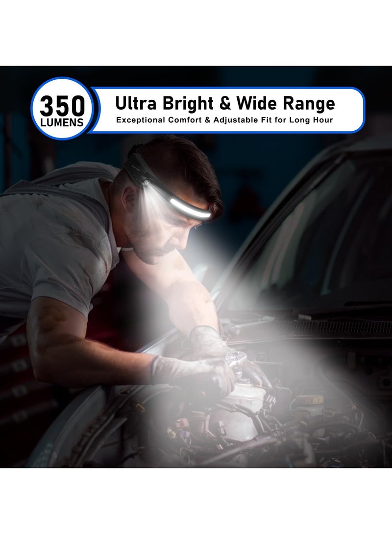 Led Headlamp 230° Illumination Rechargeable Cob Camping Headlamp Headlight With Motion Sensor, Lightweight And Weatherproof ,5 Light Source Head Lamp Flashlight Waterproof & Lightweight for Camping - Image 5