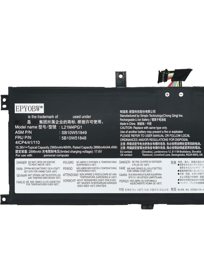 Terabyte لابتوب L21M4PG1 L21L4PG1 .بطارية 46Wh 4 خلايا متوافقة مع لينوڤو ثينك باد L13 جين 3 / ثينك باد L13 - Image 2