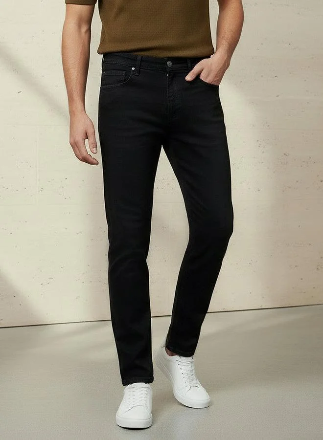 سبلاش فيڤ جينز رجالي بقصة مستقيمة وخصر مرن