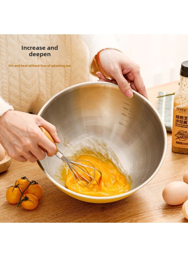 Japanese-style High-grade And Basin Stainless Steel Basin Food-grade Egg-beating Basin Special Baking Salad Dishes-Specifications:Large, Medium And Small (three-piece)-Color:milky White  - Image 4