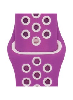 Suitable For Apple Two-color Silicone Nike Strap Nike Hole Apple Iwatch Breathable Sports Watch Strap-Color:53 Dark Purple + Pink-Specifications:38/40/41mm-L