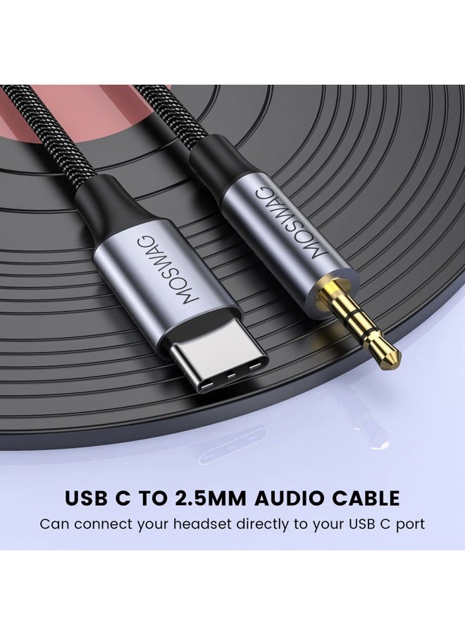 MOSWAG USB C to 2.5mm Audio Cable,USB C to 2.5mm Headphone Extension Cords for Bose QuietComfort SE, QCSE, QC45, QC35 II, QC35, QC25 Cable and More 2.5mm Port Headphones. - Image 2