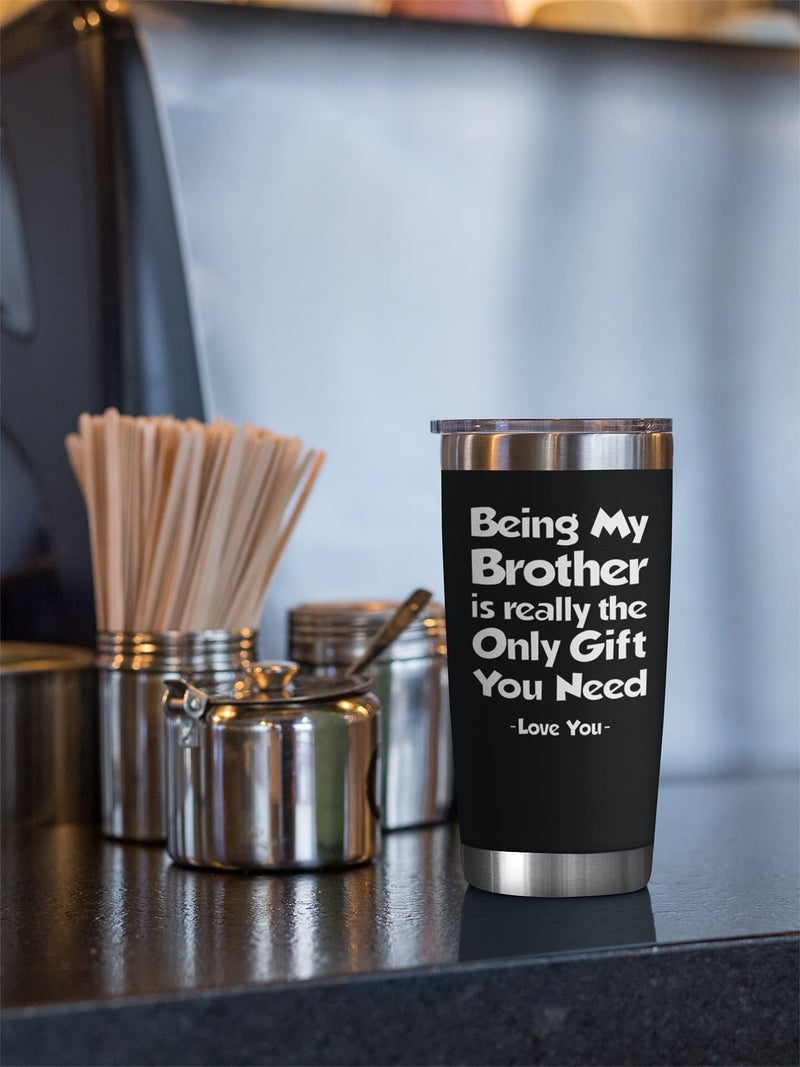 NewEleven Gifts For Brother From Sister  Bro - Best Birthday Gift For Big  Little Brother  Siblings  Brothers In Law - Funny Gag Gifts For Men - 20 Oz Tumbler - Image 4