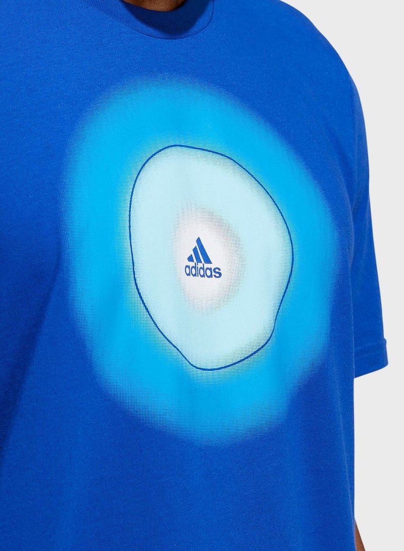 Adidas Positive Aura Badge of Sport Graphic T-Shirt - Image 3