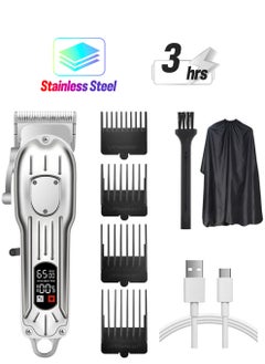 General Beard Trimmer,Men Multifunctional Hair Trimmer Mens Electric Clipper Suitable for Mustache Body Nose Ear Facial Trimmers Rechargeable Hair Clippers Waterproof Precision Trimmer,silver  - Image 1