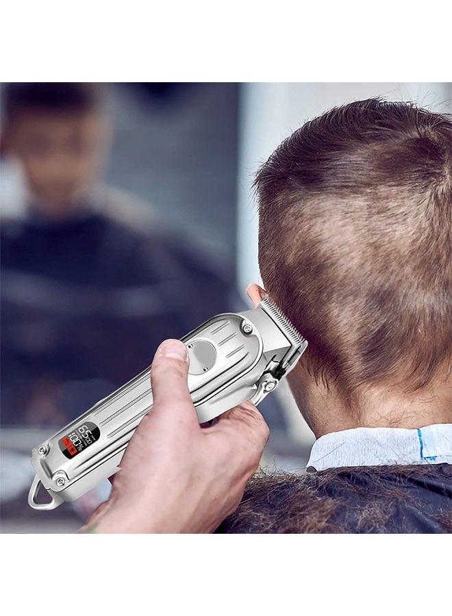 general Beard Trimmer,Men Multifunctional Hair Trimmer Mens Electric Clipper Suitable for Mustache Body Nose Ear Facial Trimmers Rechargeable Hair Clippers Waterproof Precision Trimmer,silver - Image 5