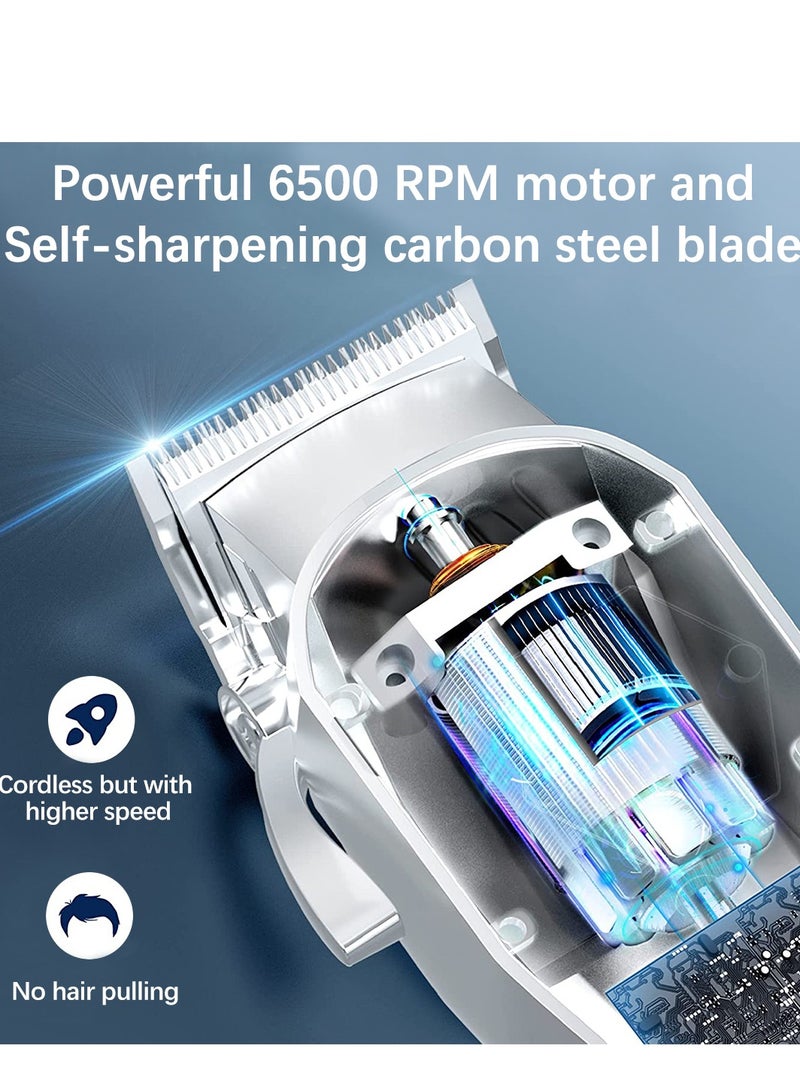 general Beard Trimmer,Men Multifunctional Hair Trimmer Mens Electric Clipper Suitable for Mustache Body Nose Ear Facial Trimmers Rechargeable Hair Clippers Waterproof Precision Trimmer,silver - Image 3