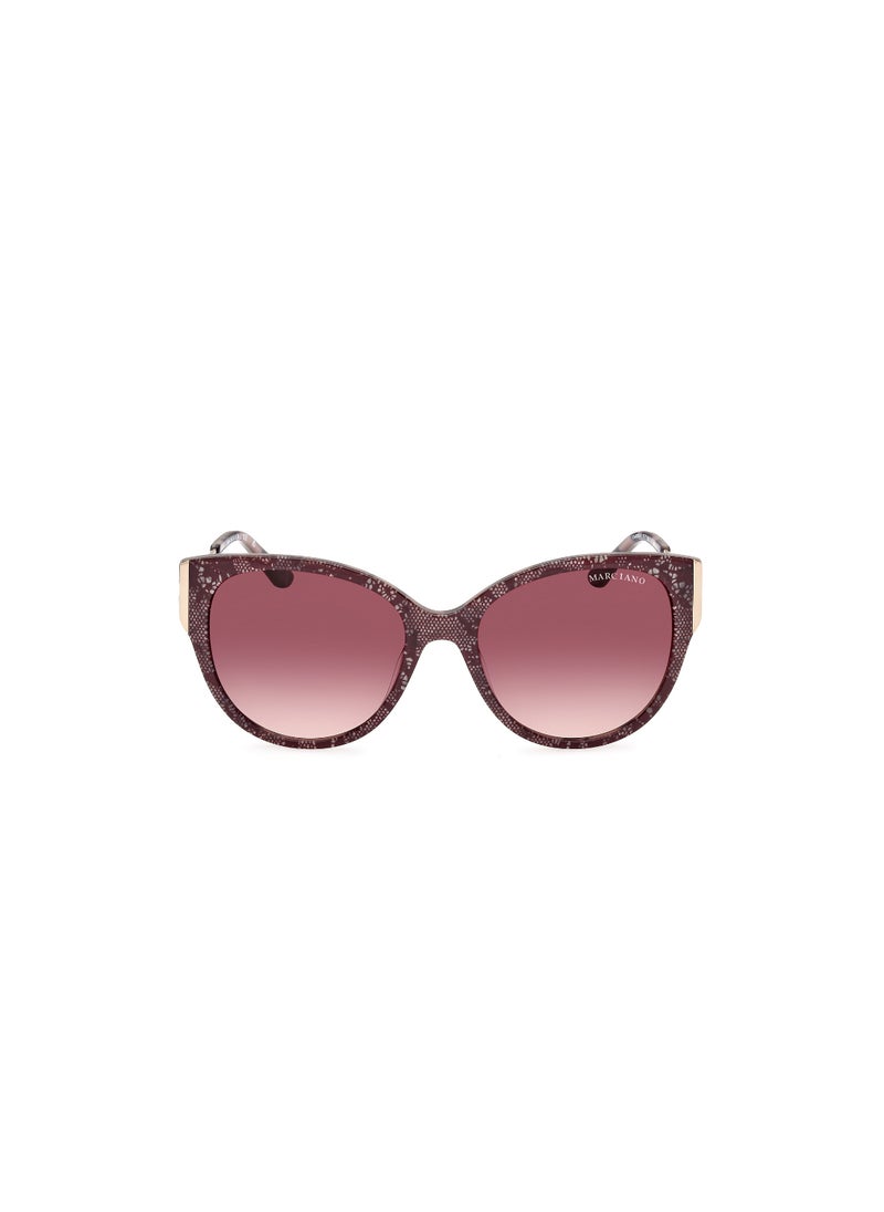GUESS BY MARCIANO Women's UV Protection Round Shape Acetate Sunglasses GM083471T56 - Lens Size: 56 Mm - Bordeaux  - Image 2