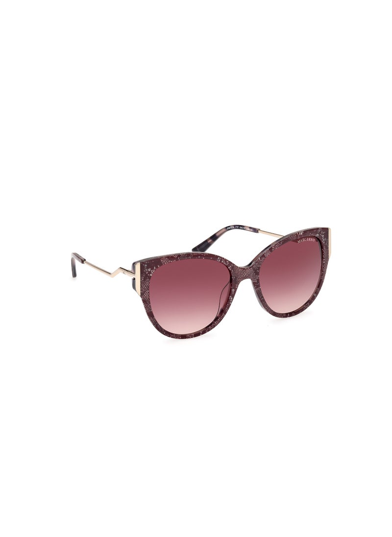 GUESS BY MARCIANO Women's UV Protection Round Shape Acetate Sunglasses GM083471T56 - Lens Size: 56 Mm - Bordeaux  - Image 3