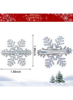 HOXIEYA Snowflake Hair Clip Snowflake Bows for Girls Sparkle Sliver Snowflake Bow Clips Holiday Hair Accessories Alligator Clips for Girls Babies Toddlers Teens Women 2pcs  - Image 4