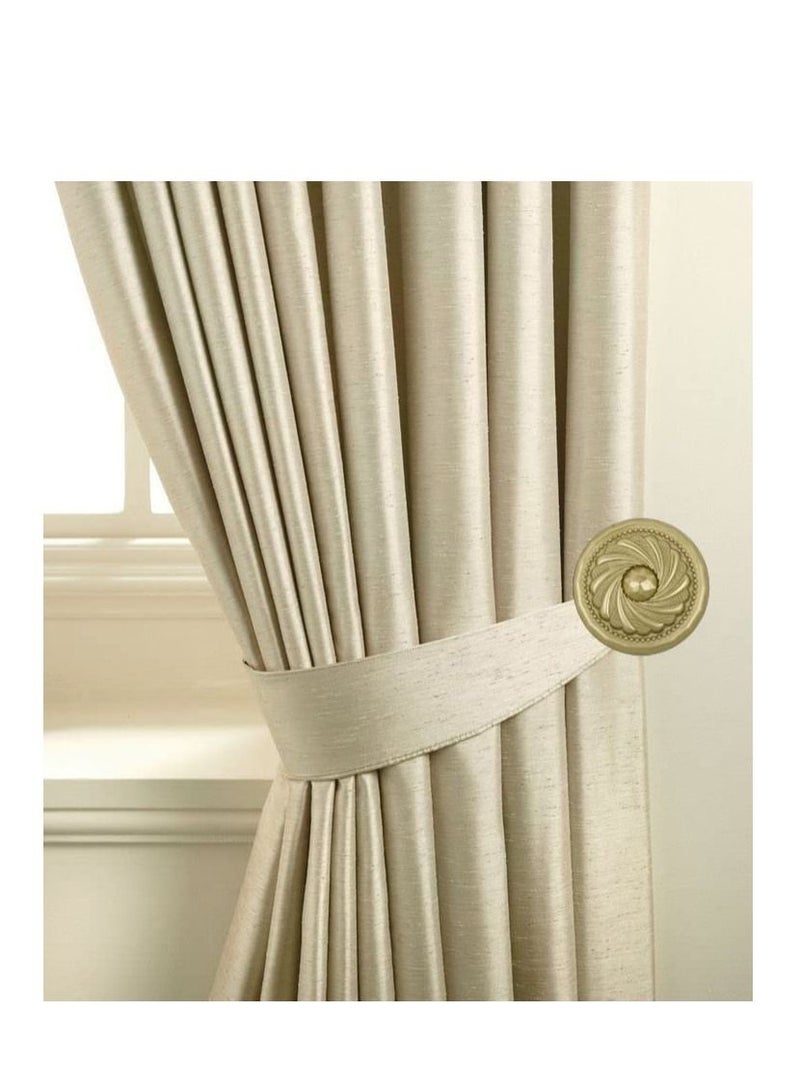IDT 1 Pair Curtain Holdbacks Window Tie Backs Holders For Bedroom Wall Office Decor Home Sheer Blackout Drapes Blind Curtains Decorations Accessories Buckle Hooks Golden Colour - Image 1