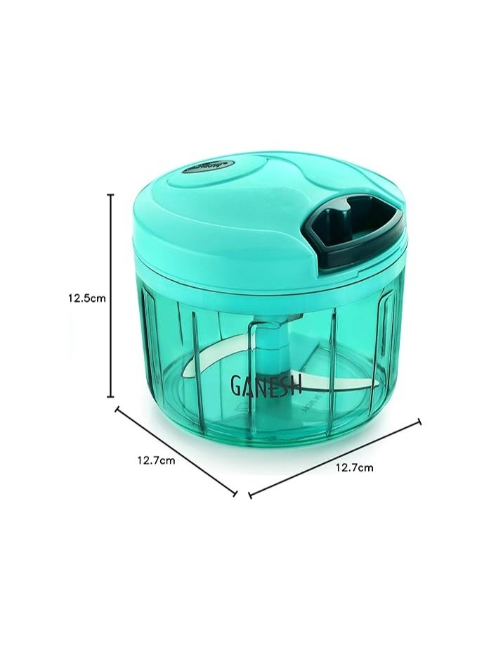 Ganesh Plastic Vegetable Chopper Cutter, Pool Green (725 ml) - Image 4