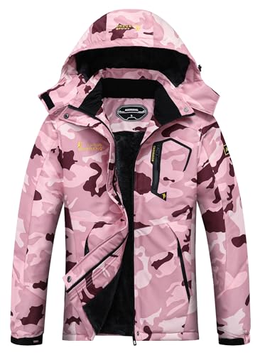 MOERDENG Women's Waterproof Ski Jacket Warm Winter Snow Coat Mountain Windbreaker Hooded Raincoat Jacket - Image 1
