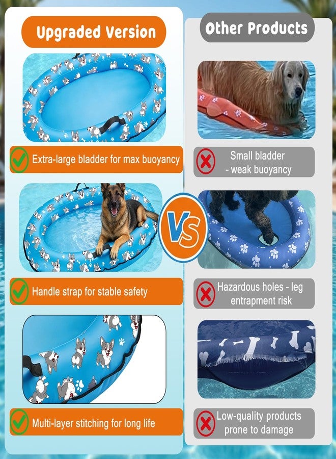ComfyKit Inflatable Dog Pool Float with Rope, Portable Puppy Raft for Pool or Lake, Floating Pet Float for Small Medium Large Dogs, Up to 80 lb - Image 3