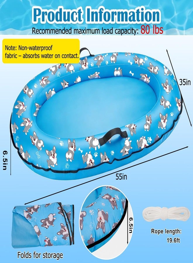 ComfyKit Inflatable Dog Pool Float with Rope, Portable Puppy Raft for Pool or Lake, Floating Pet Float for Small Medium Large Dogs, Up to 80 lb - Image 2