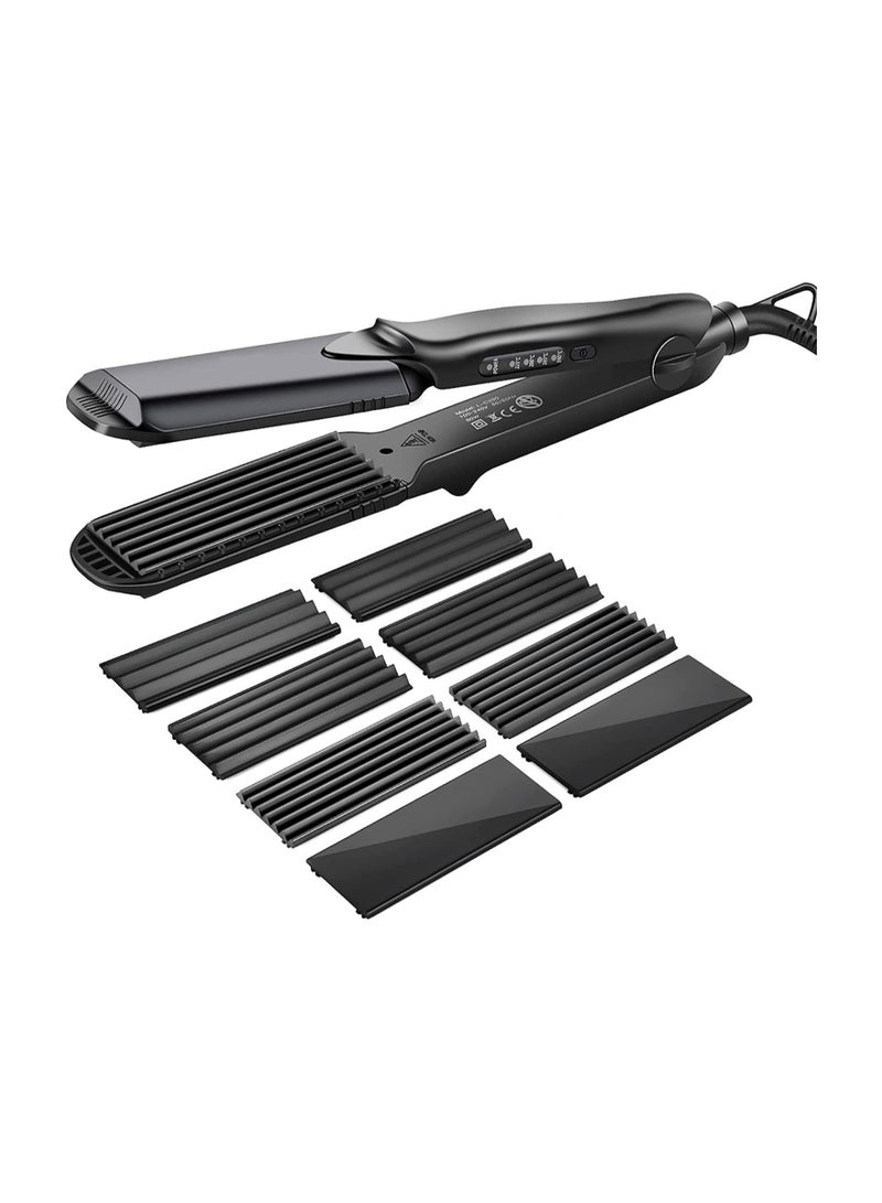 Hair Crimper,4 in 1 Hair Straightener and Curler Hair Crimper,4 Interchangeable Plates for All Hair Type for Women - Image 1