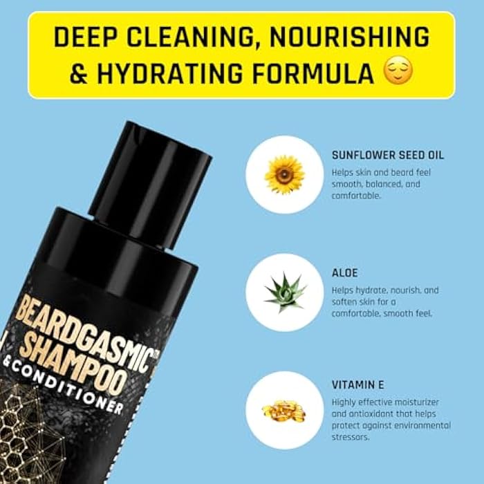 Derm Dude BeardGasmic 2-in-1 Beard Shampoo & Conditioner for Men | Formulated with Aloe Vera & Vitamin E to Clean, Hydrate & Nourish For Thicker Fuller-Looking Beard | Sulfate-Free, Cedar & Citrus 4oz - Image 4