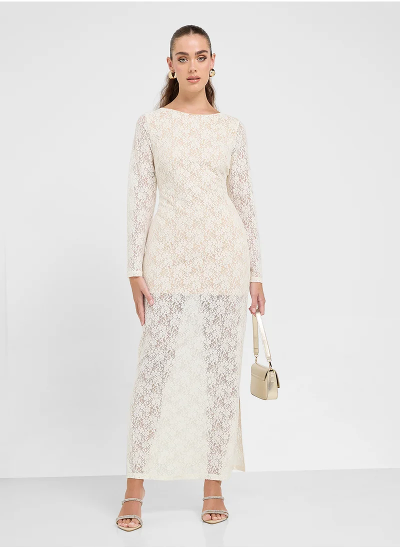 جينجر Lace Bodycon Maxi Dress