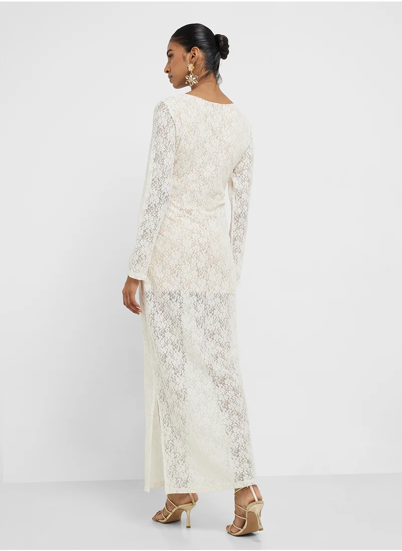 جينجر Lace Bodycon Maxi Dress