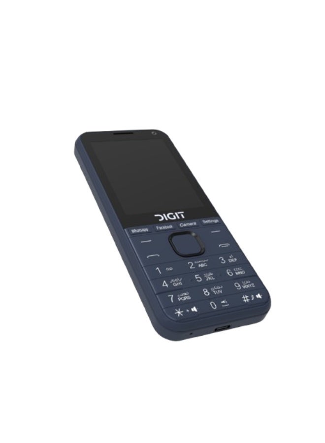 DIGIT هاتف DIGIT Z1 (4G)، ذاكرة وصول عشوائي: 1 جيجابايت + ذاكرة تخزين داخلية: 8 جيجابايت، شاشة لمس 2.8 بوصة، بطارية 2500 مللي أمبير، معالج رباعي النواة 4G - أزرق (صنع في مصر) - Image 3