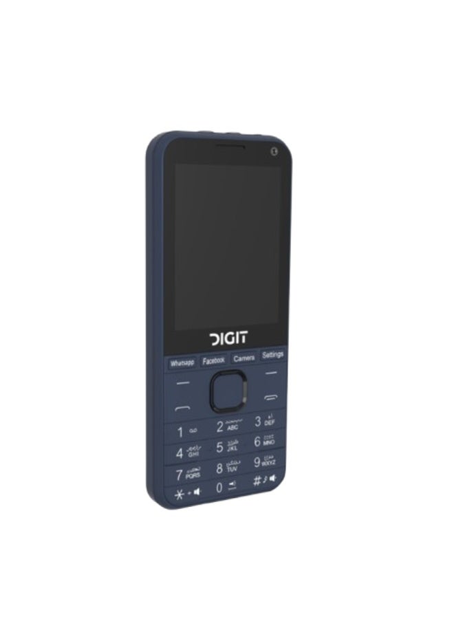 DIGIT هاتف DIGIT Z1 (4G)، ذاكرة وصول عشوائي: 1 جيجابايت + ذاكرة تخزين داخلية: 8 جيجابايت، شاشة لمس 2.8 بوصة، بطارية 2500 مللي أمبير، معالج رباعي النواة 4G - أزرق (صنع في مصر) - Image 2