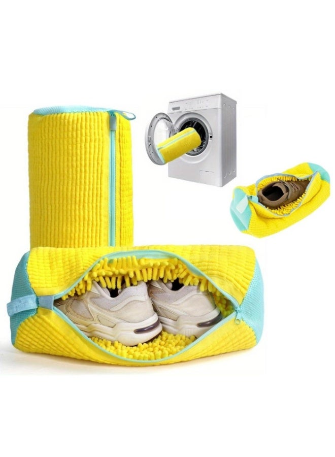 1-Pack Shoe Washing Machine Bag for Laundry&Dryer-Reusable Shoe Bag for Washing Machine with Premium Fluffy Lining, 360° Cleaning&Protection for Sneakers/Athletic Shoes/Delicate Footwear - Image 1