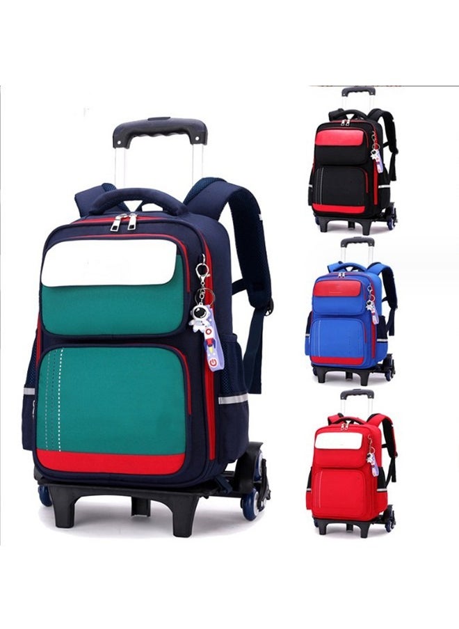 Generic - Rolling Backpack for Kids Solid Color Trolley Bookbags Elementary School Students Schoolbag - Image 1