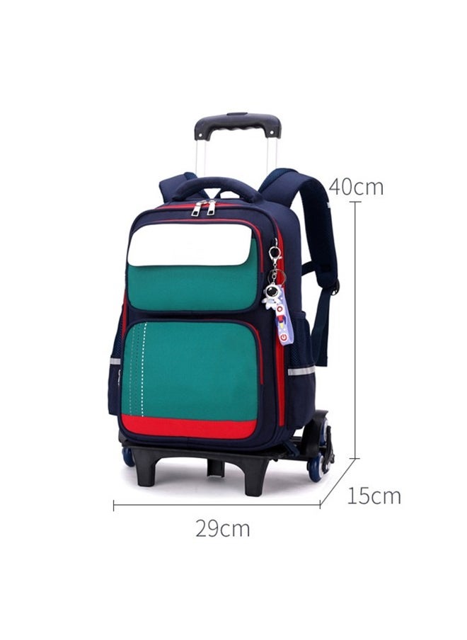 Generic - Rolling Backpack for Kids Solid Color Trolley Bookbags Elementary School Students Schoolbag - Image 1