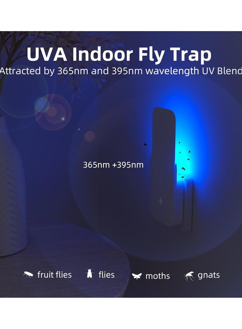 2 Pack Flying Insect Trap Plug-in Mosquito Killer Indoor Gnat Moth Catcher Fly Tapper with Night Light UV Attractant Catcher for Home Office