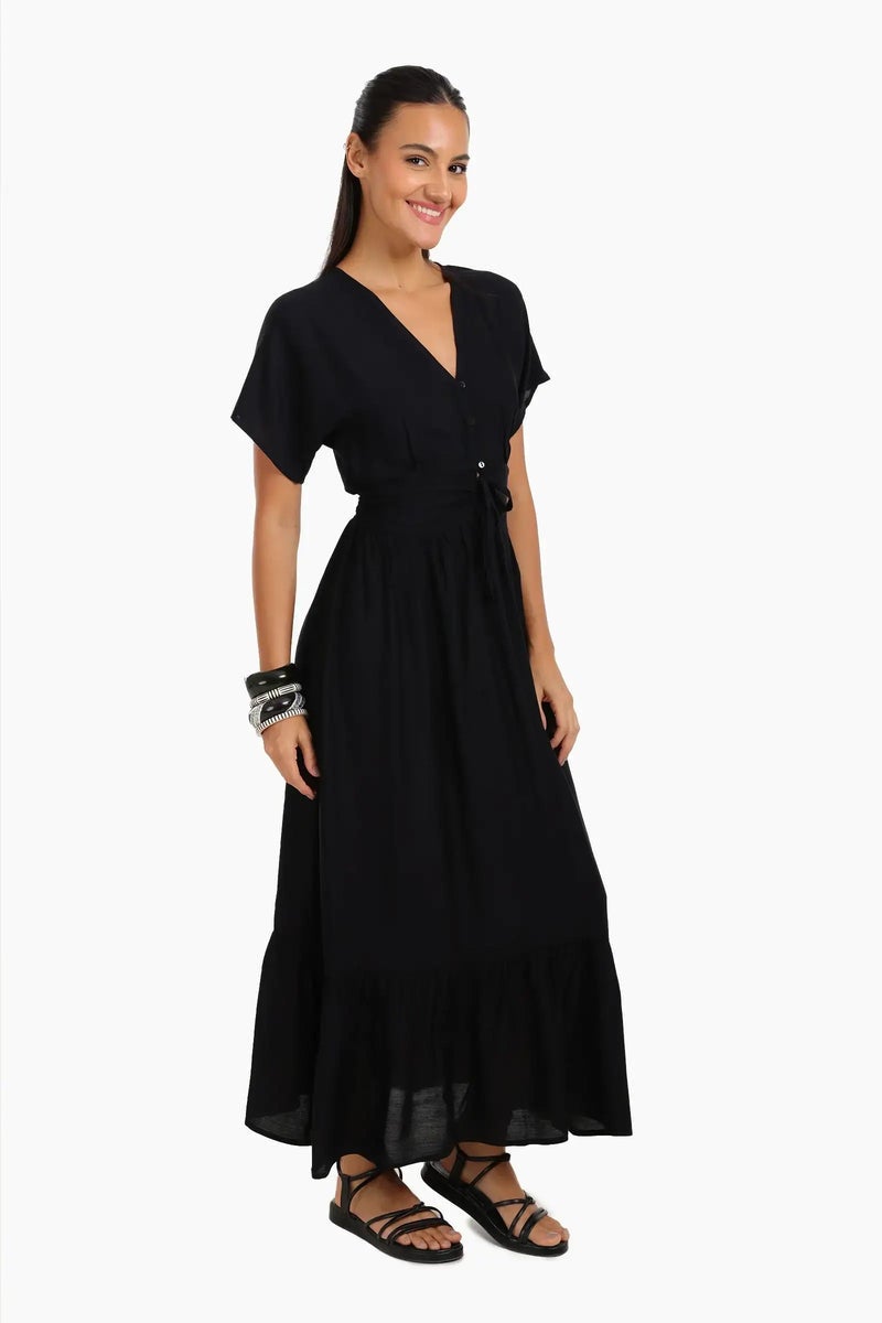 Carina Maxi Dress with Front Drawstring - Image 3