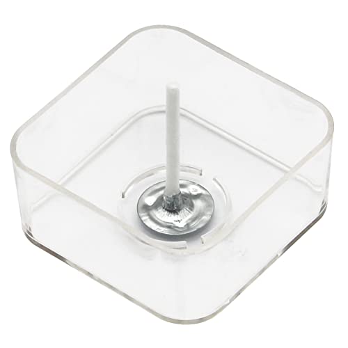 CandMak Tea Light Candle Cups, 50pcs Clear Polycarbonate Plastic Empty TeaLight Mold Tin Container with 50pcs TeaLight Candle Wicks (Square) - Image 1