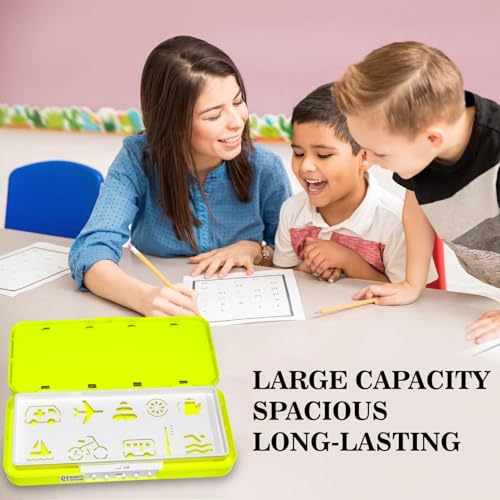 Global Impex Large Size Plastic Basketball-Themed Pencil Box & Stationery Box with Lock, Compartment & Stencil Partition Tray for Drawing Airplane, Bus Password Protected - Image 2
