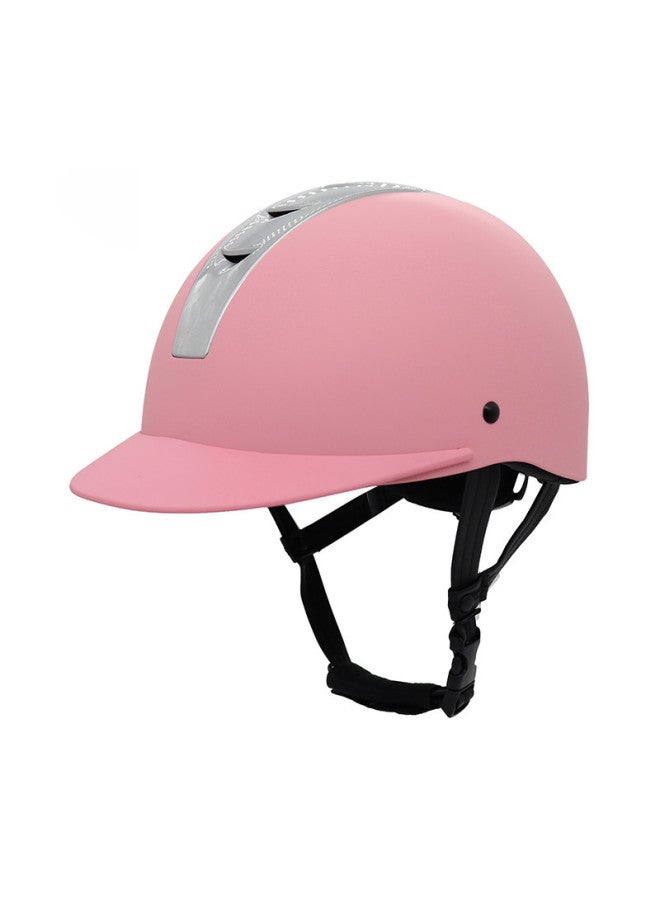 Silver Powder Children And Teenagers Equestrian Helmets Protective Equipment Anti-collision Summer Ultra-light Breathable Riding Hats