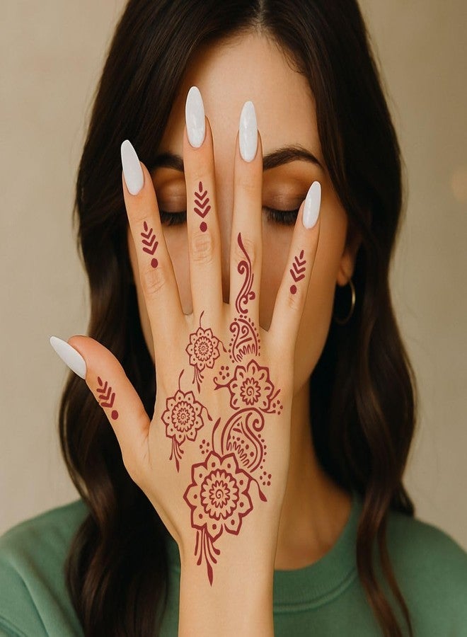VANVATI Elegant Pattern Mehndi Stencil Sticker with Petal Shapes for Bride & Guests Use - Image 5