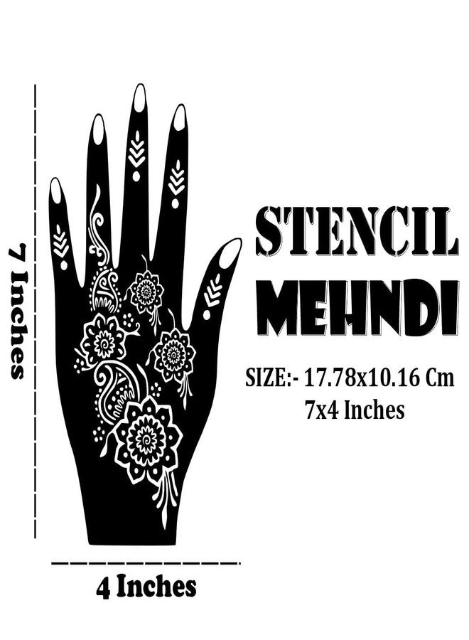 VANVATI Elegant Pattern Mehndi Stencil Sticker with Petal Shapes for Bride & Guests Use - Image 4