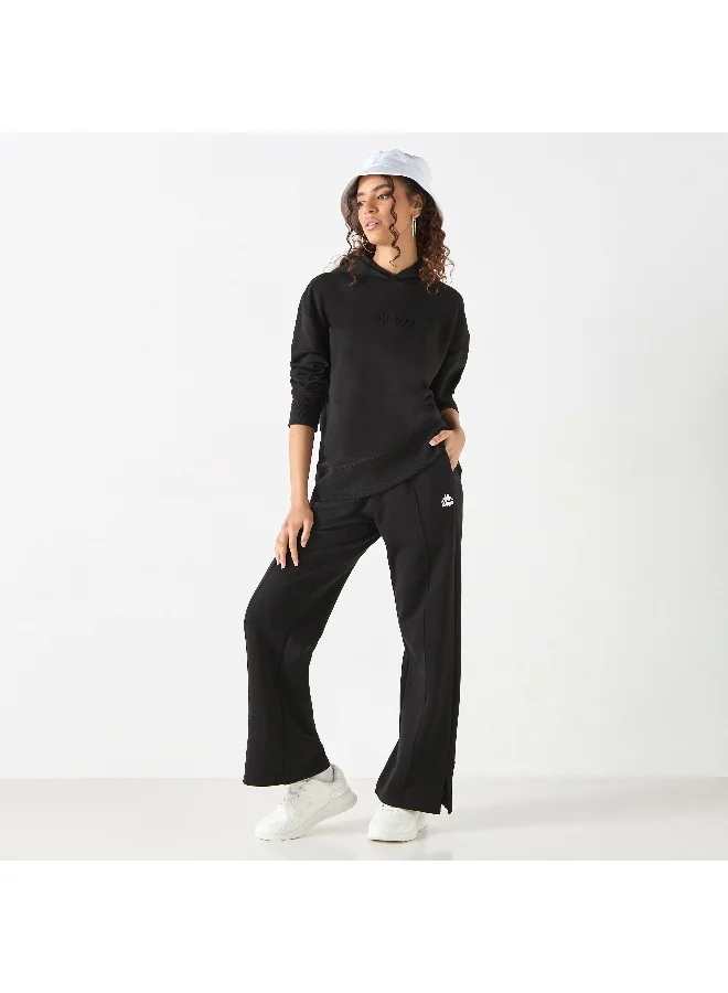 Kappa Kappa Wide Leg Track Pants with Drawstring Closure and Pockets