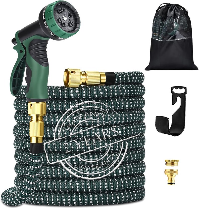 HmiL-U Hose Pipe 150FT Flexible Expandable Garden Hose with 9 Function Hose Pipe Spray Gun Durable 3750D and Double Latex Core Outdoor Water Hose for Gardening Watering Washing - Image 1