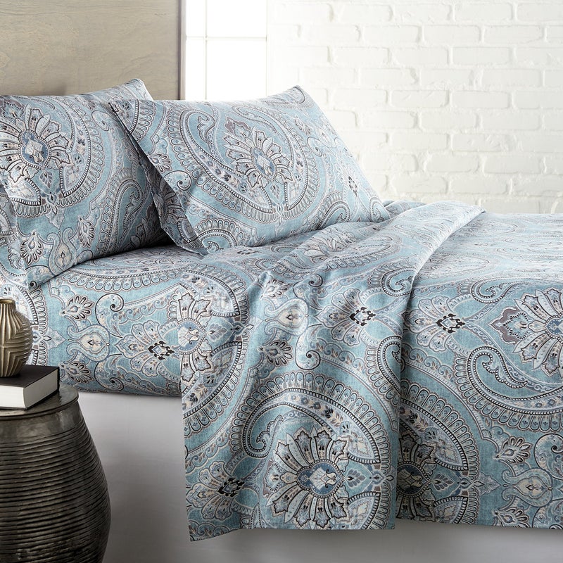 Comfort Spaces 144TC Cotton Sheet Set Breathable  Lightweight  Soft with Elastic Deep Pocket  Modern All Season Cozy Bedding  Matching Pillow Case  Twin XL  Diamond Taupe 3 Piece - Image 1