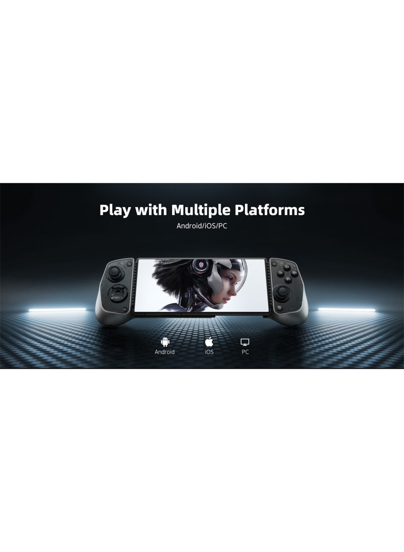 REDMAGIC Shadow Blade Gamepad 3 by REDMAGIC– Anti-Slip Comfort Grip, RGB Lighting, 6-Axis Gyroscope, Linear Motor, 2 Programmable Shoulder Buttons, High-Precision Hall Joysticks, Bluetooth 5.3, 840mAh Battery, Multi-Platform Compatibility (Android / iOS / PC), 213mm Adjustable Design, For Redmagic Astra, Redmagic 11 pro, iPhone 13 - 17 pro max, iPad mini , Samsung, and Android IOS devices – (Gamepad 3 without Cooler) - Image 4