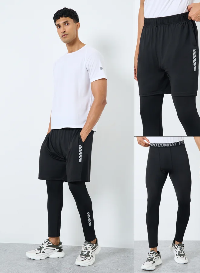 Styli Styli Men Running 2in1 Shorts and Cycling Set