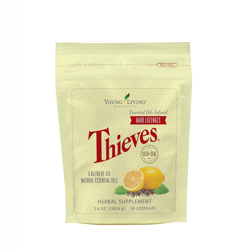 Young Living Thieves Hard Lozenges, 30 ct | Sugar-Free Relief for Dry Mouth & Sore Throat | Clove, Lemon, Peppermint Essential Oils | Gentle on Stomach - Image 1